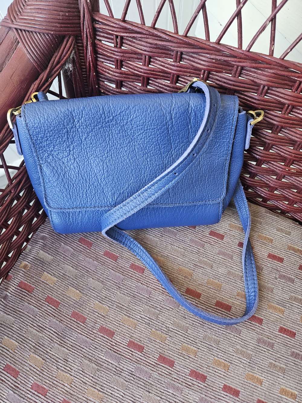 Portland Leather Metro  Blue Crossbody  Bag